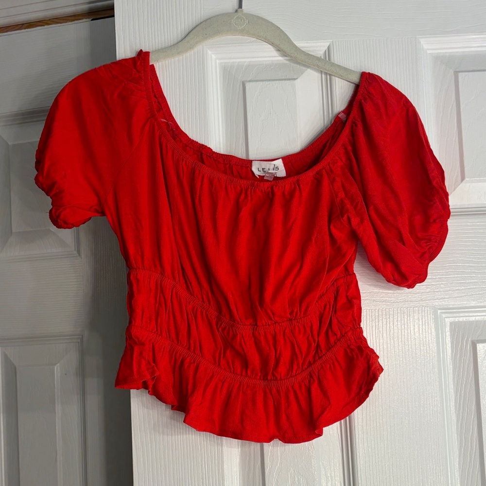 Le Lis Vibrant Red Crop Top
